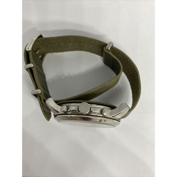 Fossil FS4532 Men's Grant Chronograph Green Leather Analog Dial Watch JK35 - Picture 8 of 11